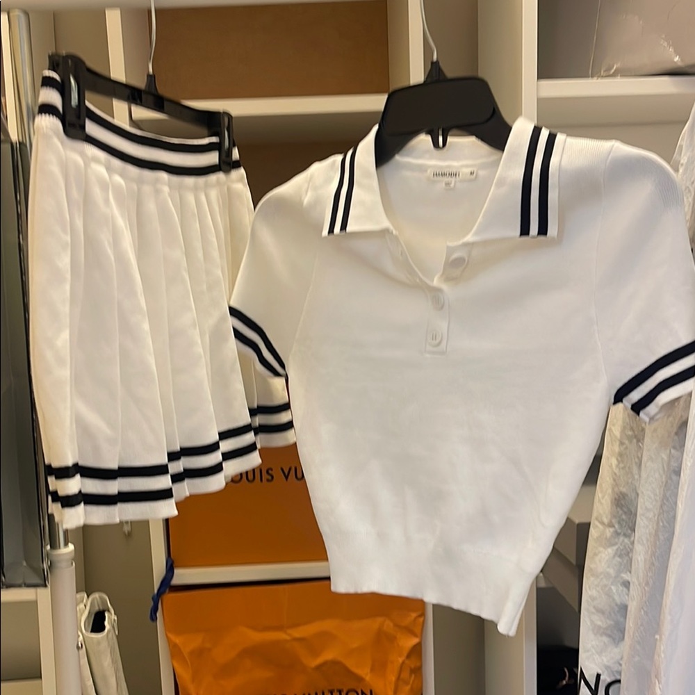 Celine Black and White Midi Skirt